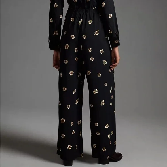 Anthropologie Farm Rio Long-Sleeve Floral Cutout Jumpsuit - Picture 14 of 15